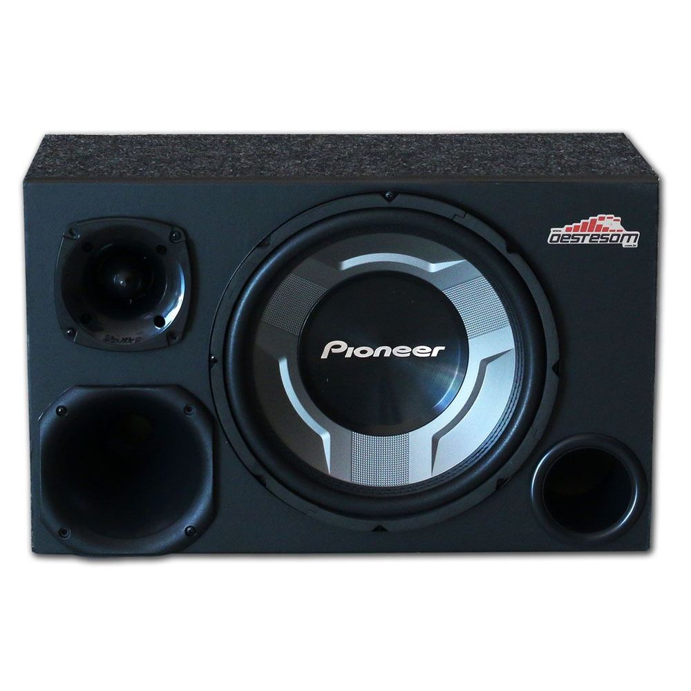 Caixa Som Trio Subwoofer Pioneer 12" + Driver E Tweeter + Cabo 5 Metros