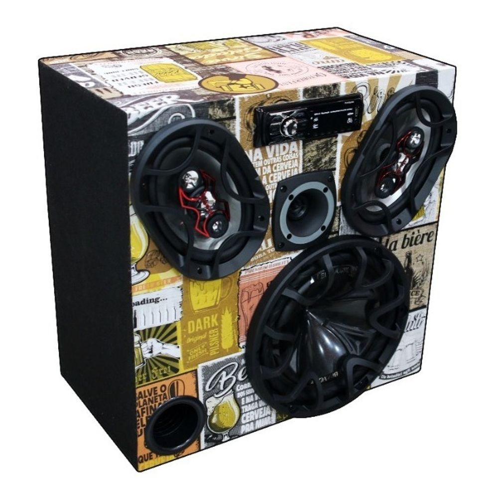 Caixa Ativa Taramps Bluetooth Bravox 12' + 6x9' + Tweeter - oestesom