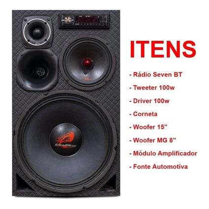 Caixa Residencial Ativa Bob Radio Pioneer Bt Sub 15 Medio 8 - CompreSuaPeça