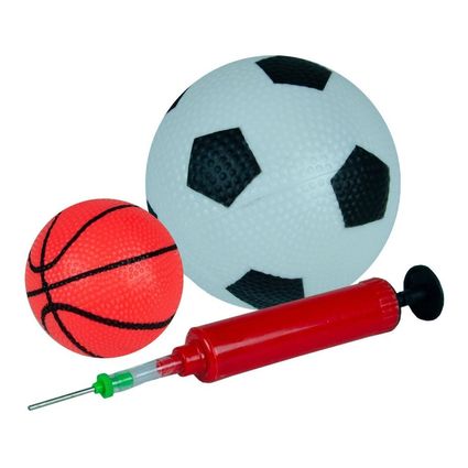 Jogo futebol e basquete c gol cesta rede infantil e 2 bola
