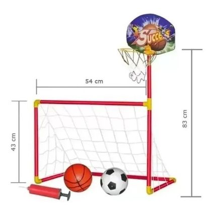 Jogo Infantil De Futebol E Basquete 2x1 C/ Gol Cesta E Rede