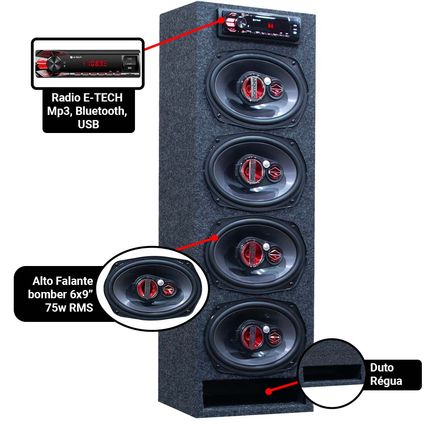 Caixa de Som Automotiva Bob Sub de 12 Falante 6x9 1 Tweeter - SHOP ANTENAS